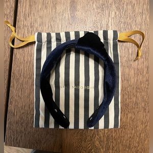 LIKE NEW - Lele Sadoughi Knotted Headband Navy Velvet